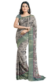 Manipuri Print Saree by Sarandhri Abhushit Graze and Grace x One Blouse