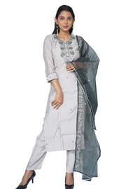 3 Piece Kurta Set Smoky Noir