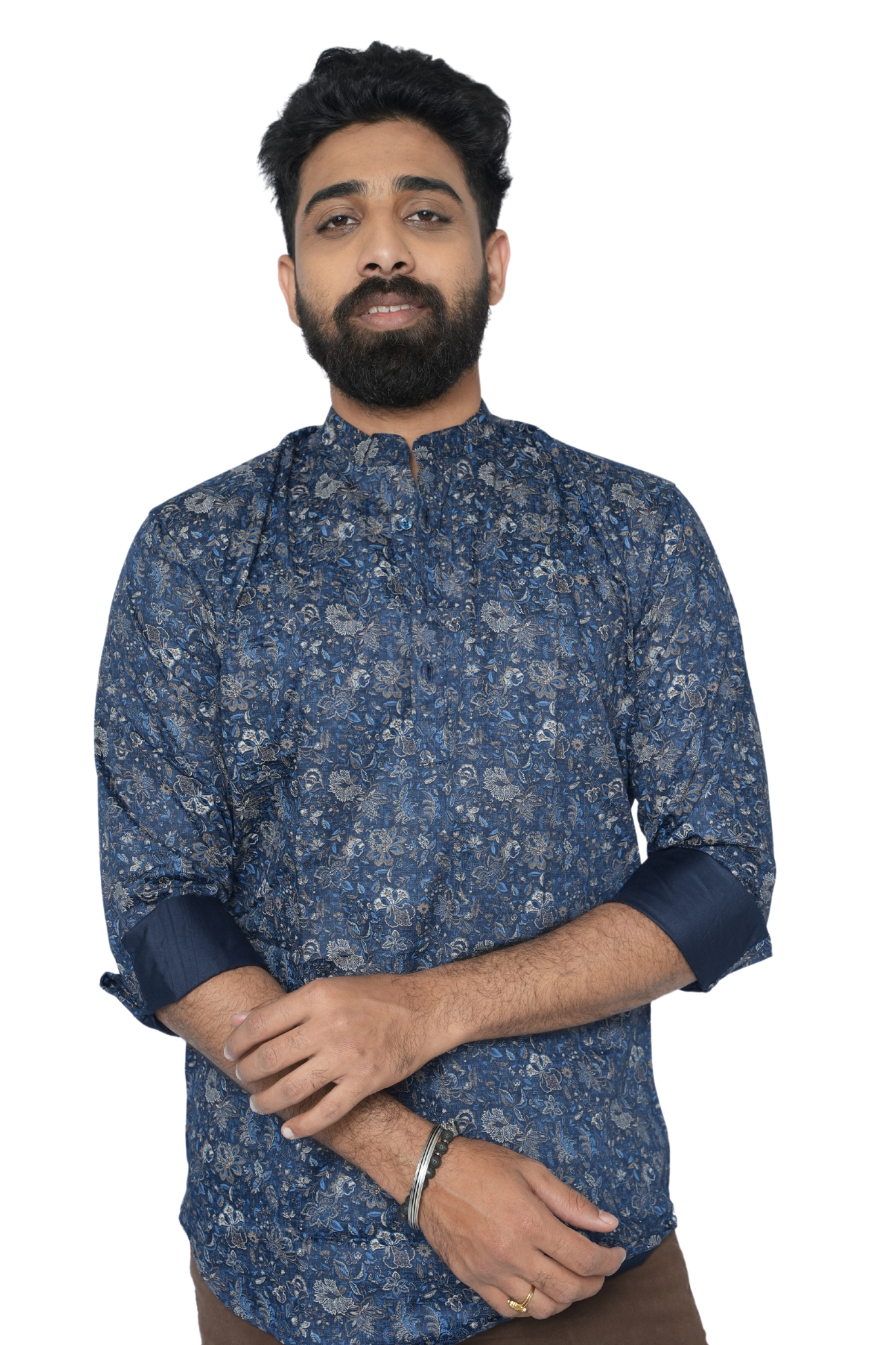 Short Kurta for Men &amp; Women Royal Indigo PanacheUnis | Premium Cotton-Satin Kurta Shirt