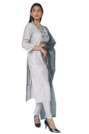 3 Piece Kurta Set Smoky Noir