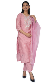 3 Piece Kurta Set Fuchsia Elegance