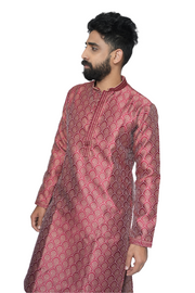 Heavy Silk Kurta For Men Jacquard Auburn Aura