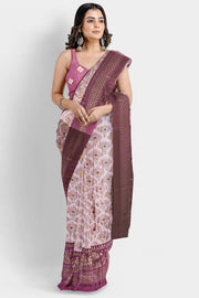 Royal Silk Saree by Sarandhri Rajdarbari Silk Glimmering Garnet Elegance x One Blouse