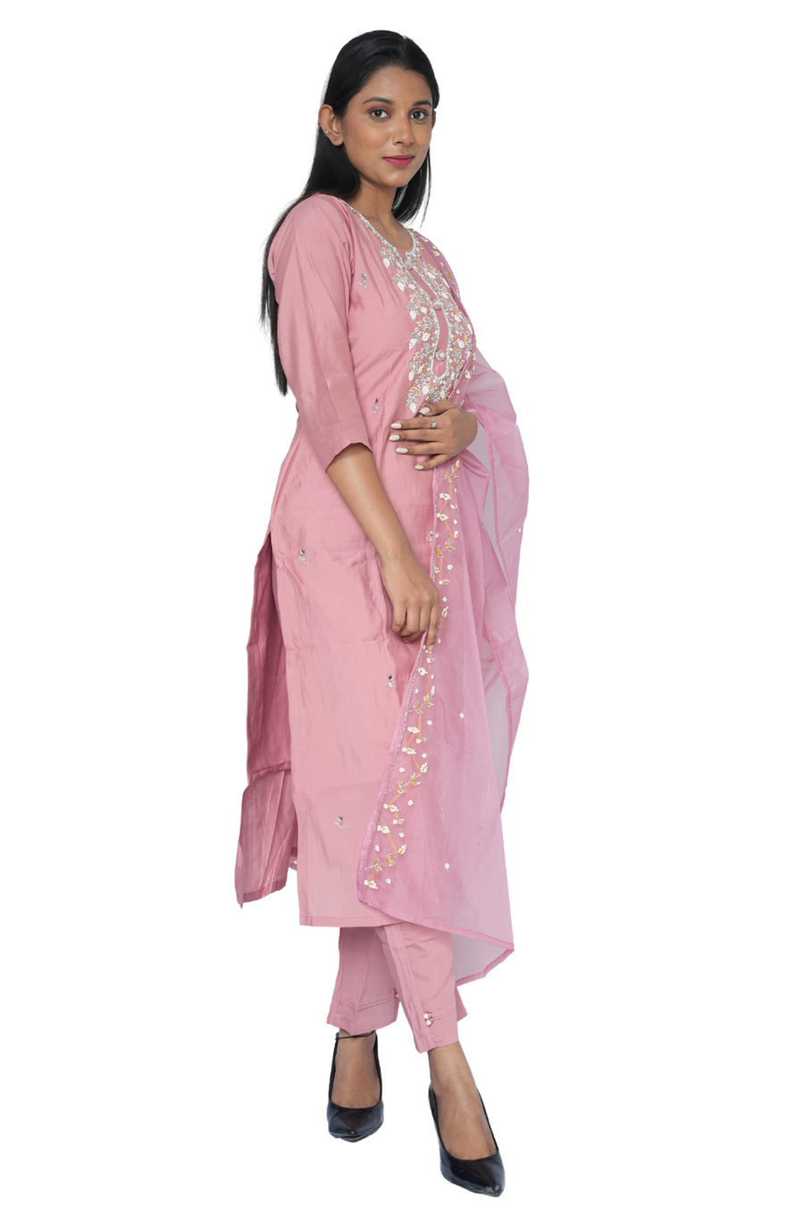 3 Piece Kurta Set Fuchsia Elegance