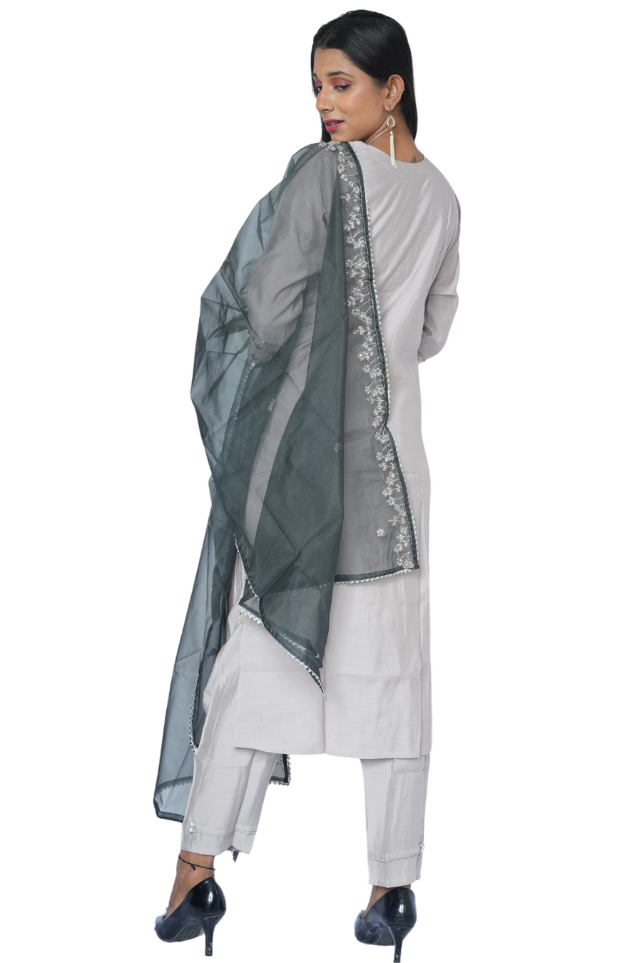3 Piece Kurta Set Smoky Noir