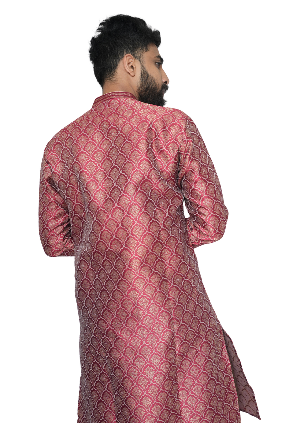 Heavy Silk Kurta For Men Jacquard Auburn Aura