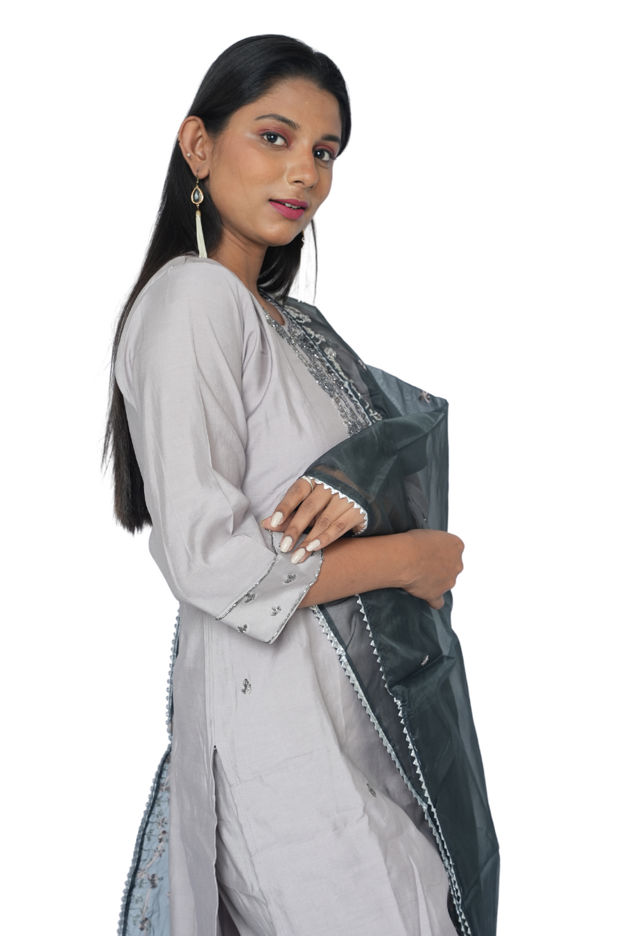 3 Piece Kurta Set Smoky Noir
