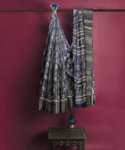 Silk Saree by Sarandhri Dola Silk Cambridge Saree Lapis Lazuli Luster x One Blouse