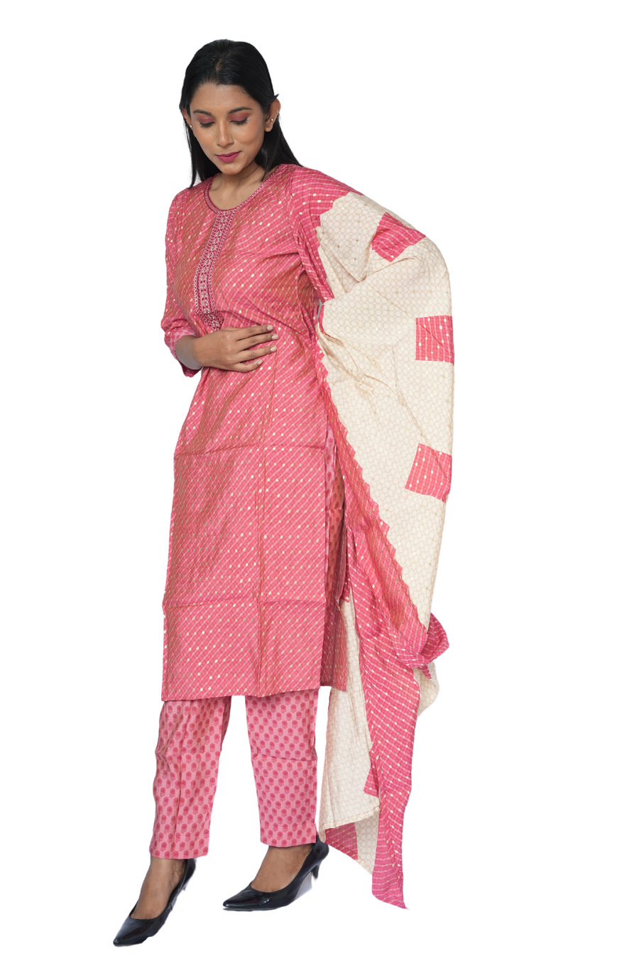 3 Piece Kurta Set Ballet Pink
