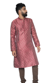 Heavy Silk Kurta For Men Jacquard Auburn Aura