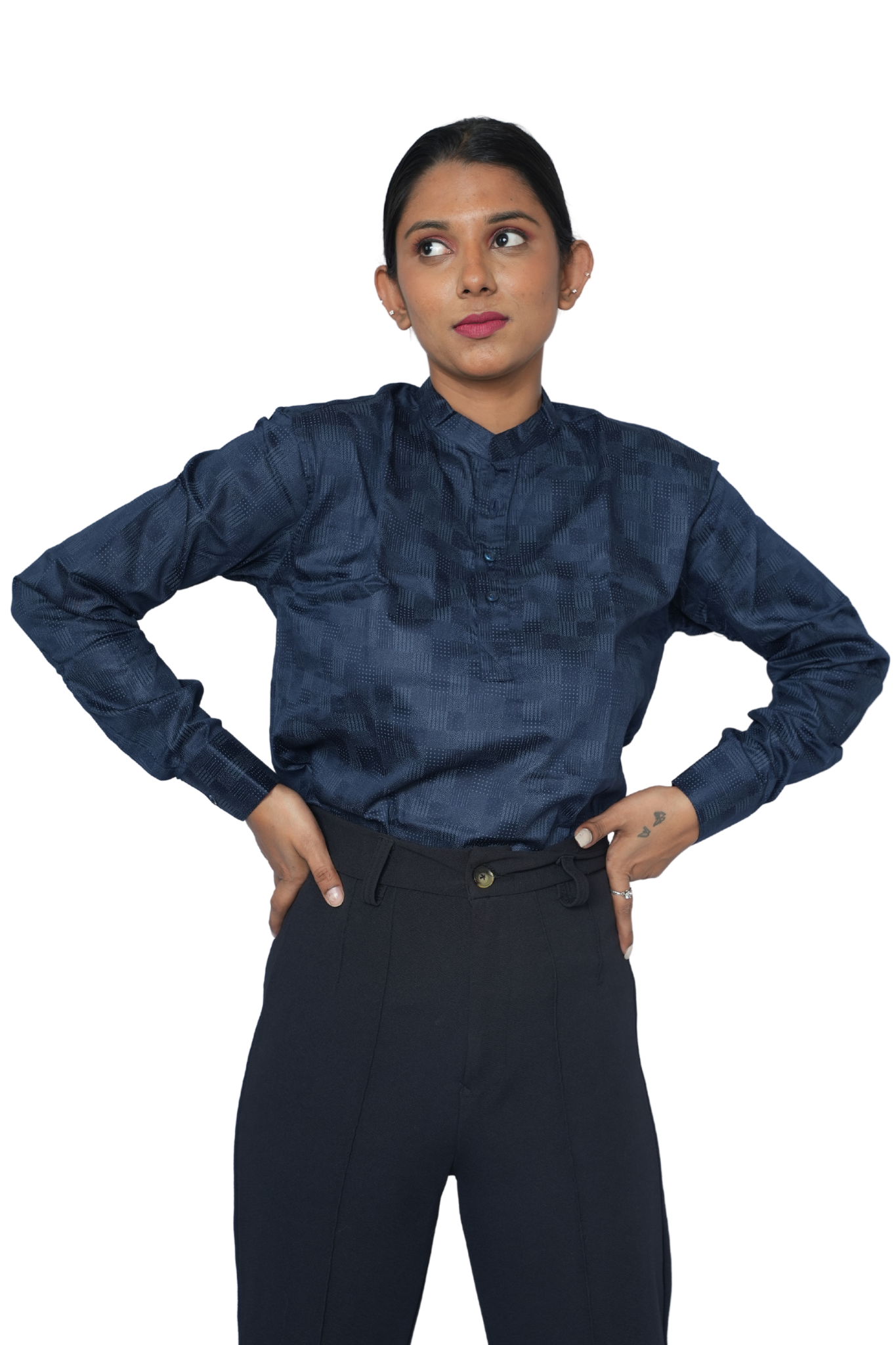 Unisex Short Kurta Set Midnight Gala PanacheUnis| Premium Cotton-Satin Kurta Shirt