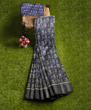 Silk Saree by Sarandhri Dola Silk Cambridge Saree Lapis Lazuli Luster x One Blouse