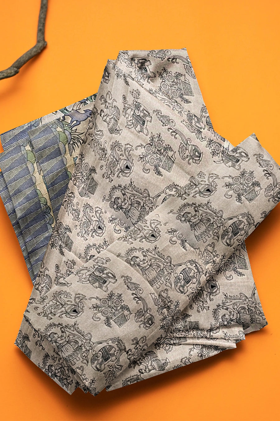 Manipuri Print Saree by Sarandhri Abhushit Nebula Threads x One Blouse