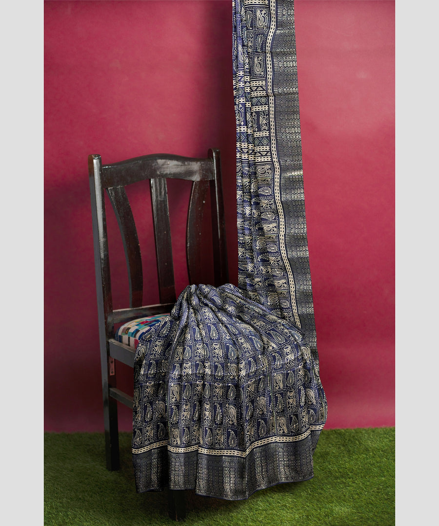 Silk Saree by Sarandhri Dola Silk Cambridge Saree Lapis Lazuli Luster x One Blouse