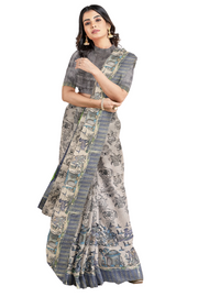 Manipuri Print Saree by Sarandhri Abhushit Nebula Threads x One Blouse
