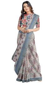 Kota Zari Silk Saree by Sarandhri Rasili Lavender Vineyard Serenade x 2 Blouses