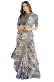 Manipuri Print Saree by Sarandhri Abhushit Nebula Threads x One Blouse