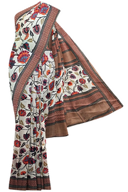Kalamkari Saree in Manipuri Silk Radiance x One Blouse