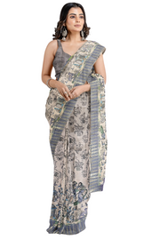 Manipuri Print Saree by Sarandhri Abhushit Nebula Threads x One Blouse