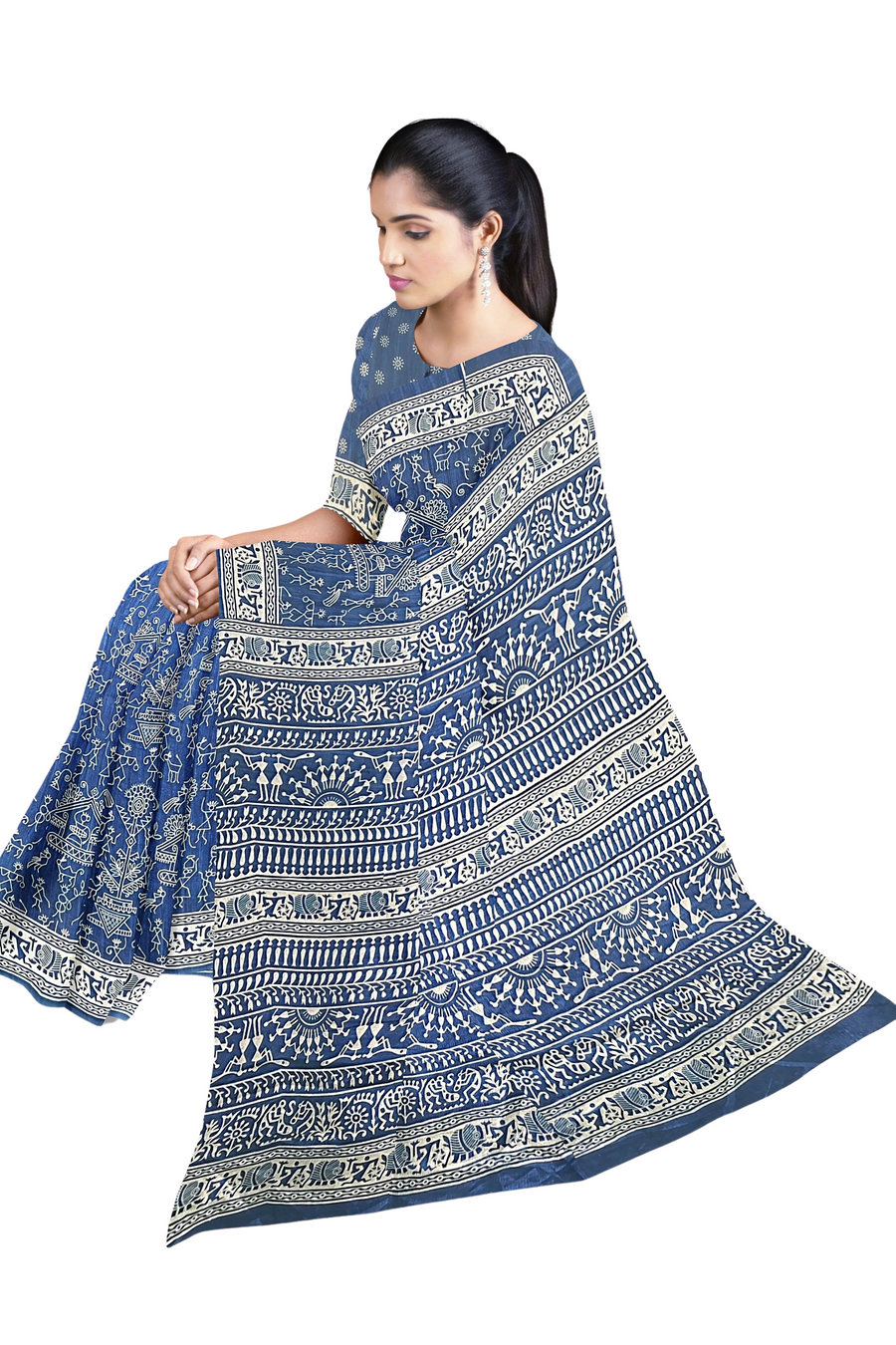 Silk Saree by Sarandhri Dola Silk Lux Silk Bluebird's Melody x One Blouse