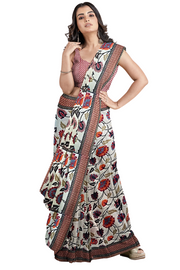 Kalamkari Saree in Manipuri Silk Radiance x One Blouse
