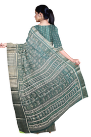 Silk Saree by Sarandhri Dola Silk Cambridge Saree Chartreuse Couture Charm x One Blouse