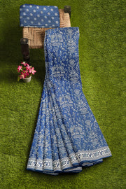Silk Saree by Sarandhri Dola Silk Lux Silk Bluebird's Melody x One Blouse