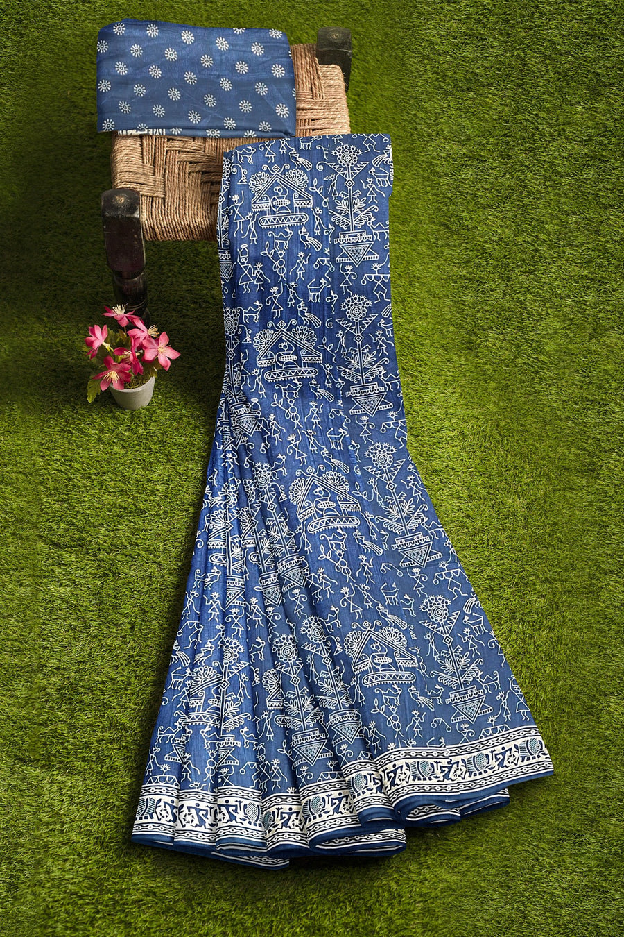 Silk Saree by Sarandhri Dola Silk Lux Silk Bluebird's Melody x One Blouse